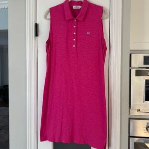 Vineyard Vines Sleeveless Pink Polo dress, cotton, Size Large